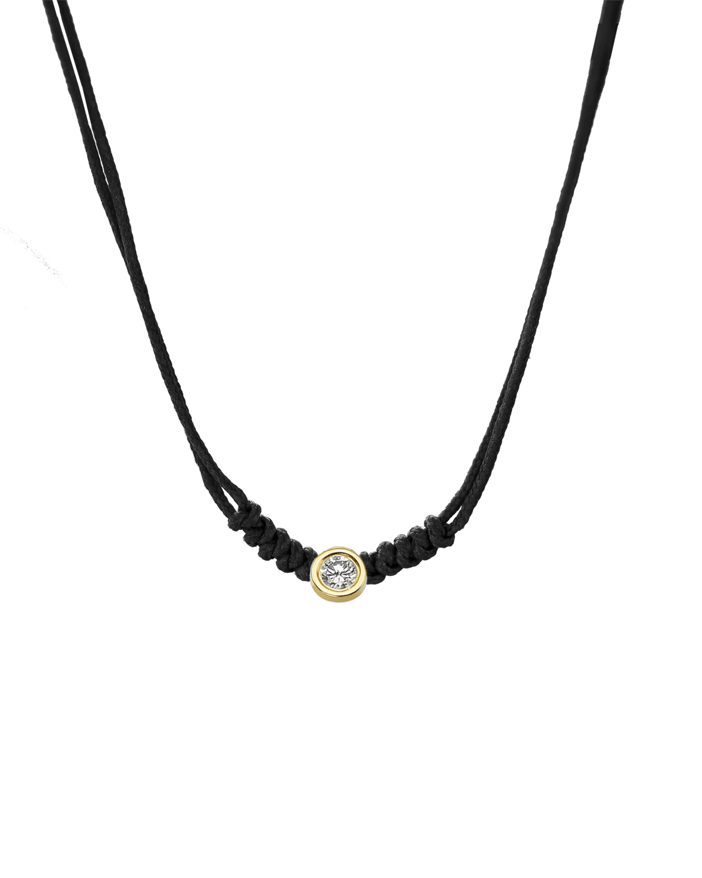 The String of Love Necklace - 14K Yellow Gold Necklaces 14K Solid Gold Black Large: 0.1ct 