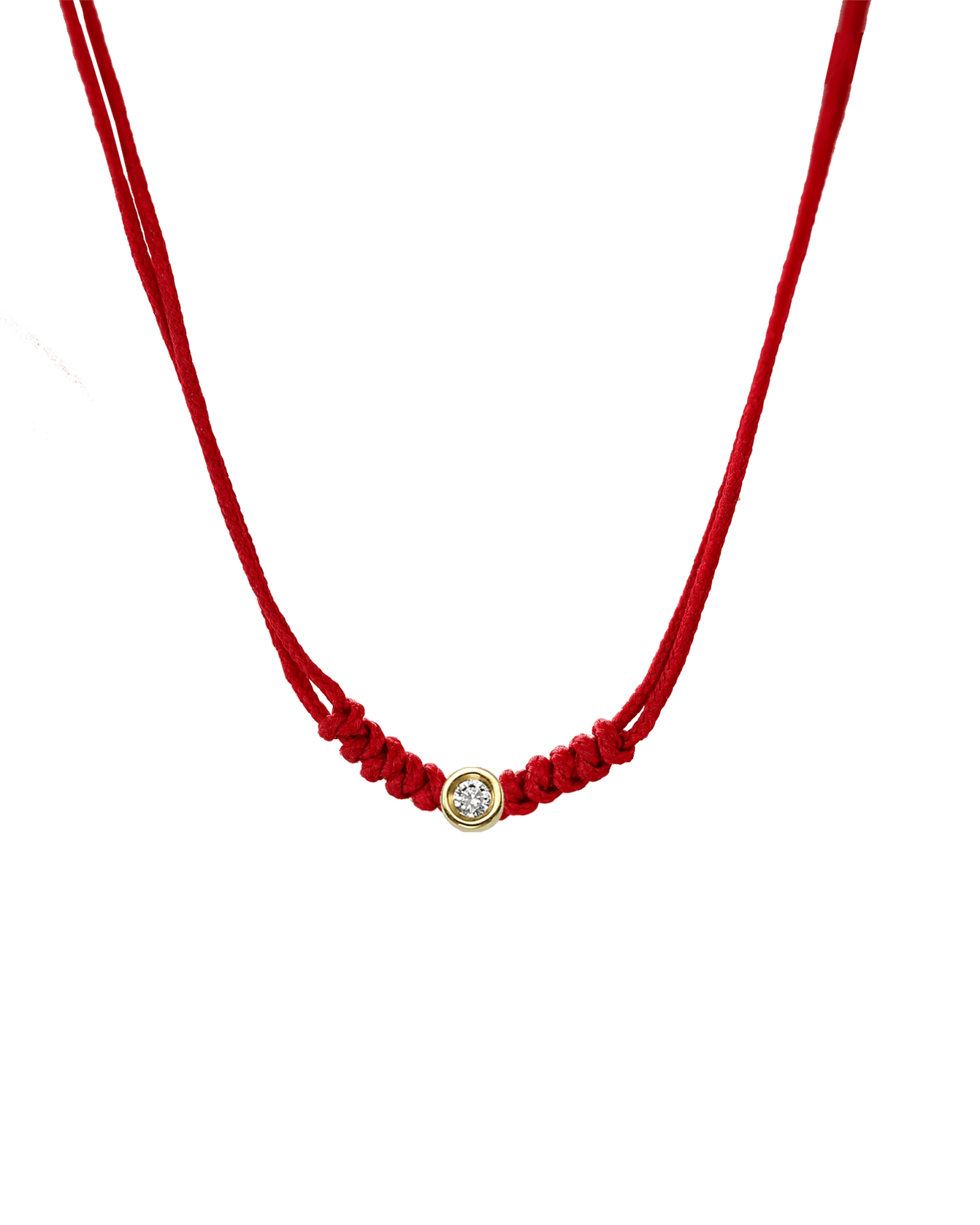 The String of Love Necklace - 14K Yellow Gold Necklaces 14K Solid Gold Red Small: 0.03ct 