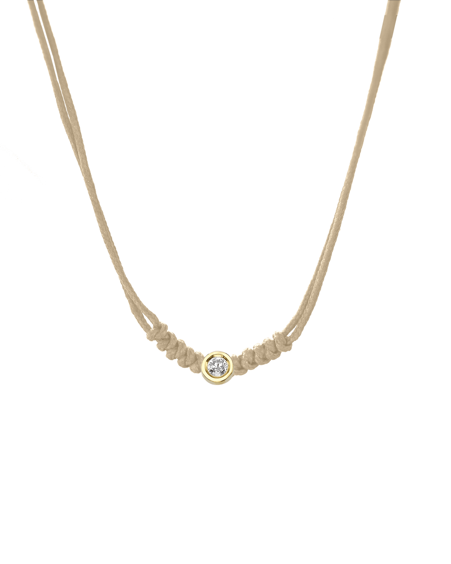 The String of Love Necklace - 14K Yellow Gold Necklaces 14K Solid Gold Beige Medium: 0.04ct 