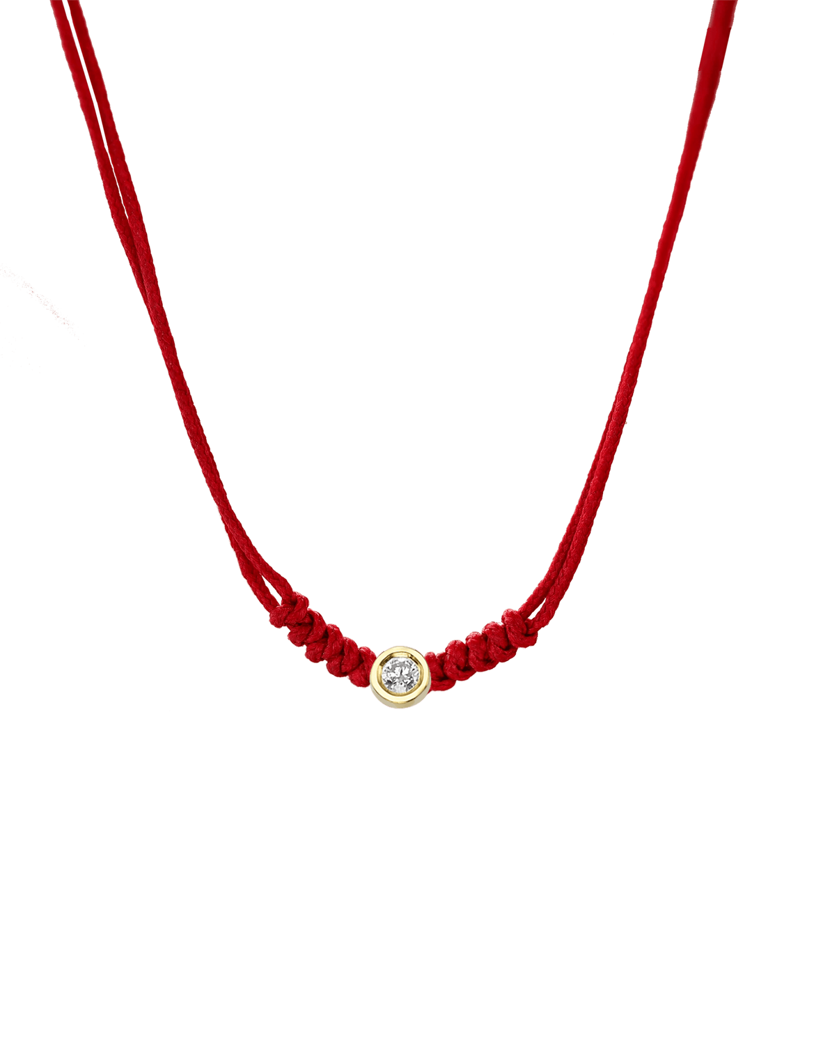 The String of Love Necklace - 14K Yellow Gold Necklaces 14K Solid Gold Red Medium: 0.04ct 