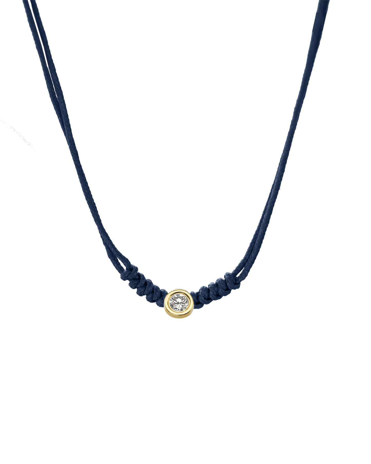 The String of Love Necklace - 14K Yellow Gold Necklaces 14K Solid Gold Navy Blue Large: 0.1ct 