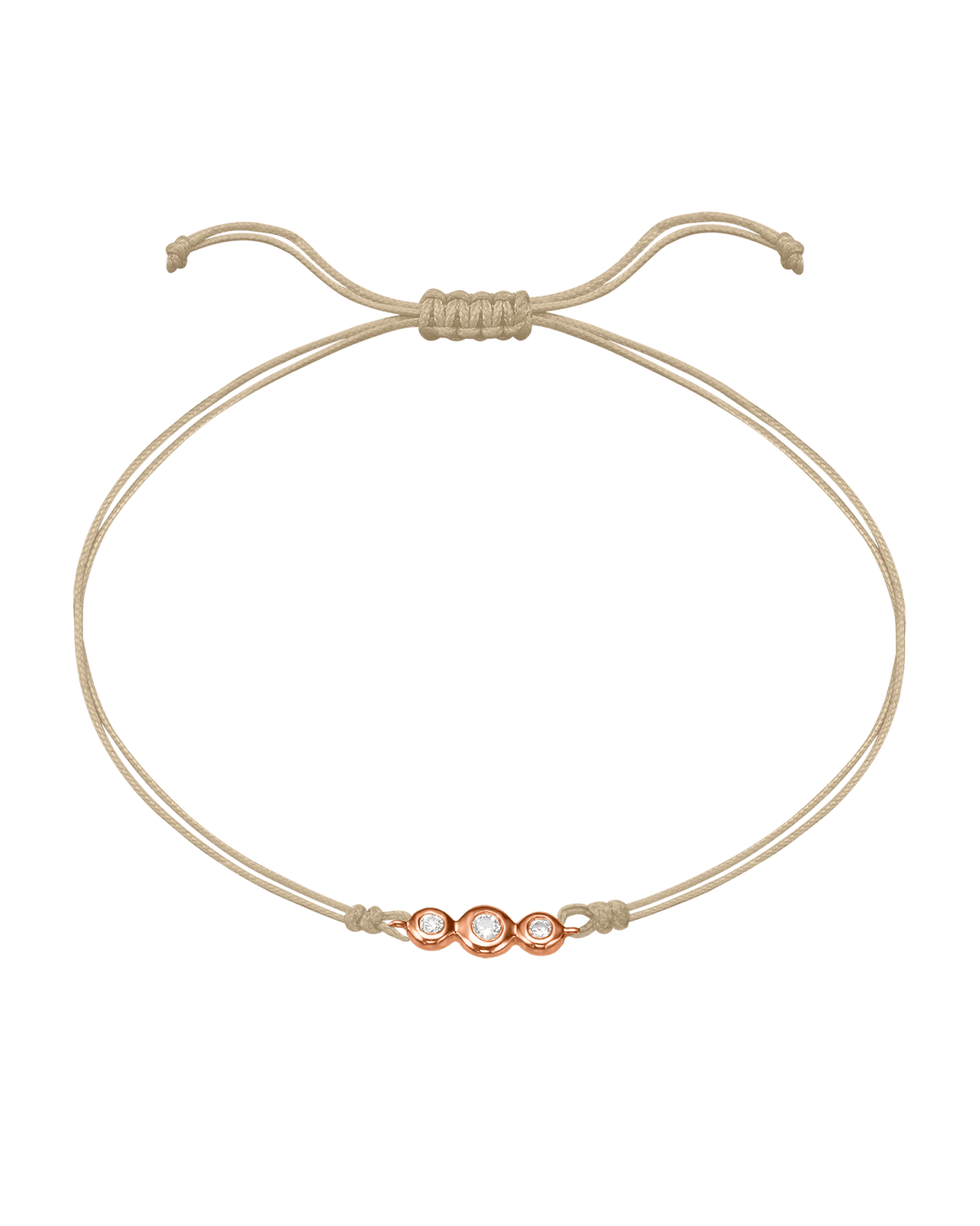 The Three of Us Diamond String of love - 14K Rose Gold Bracelet 14K Solid Gold Beige 