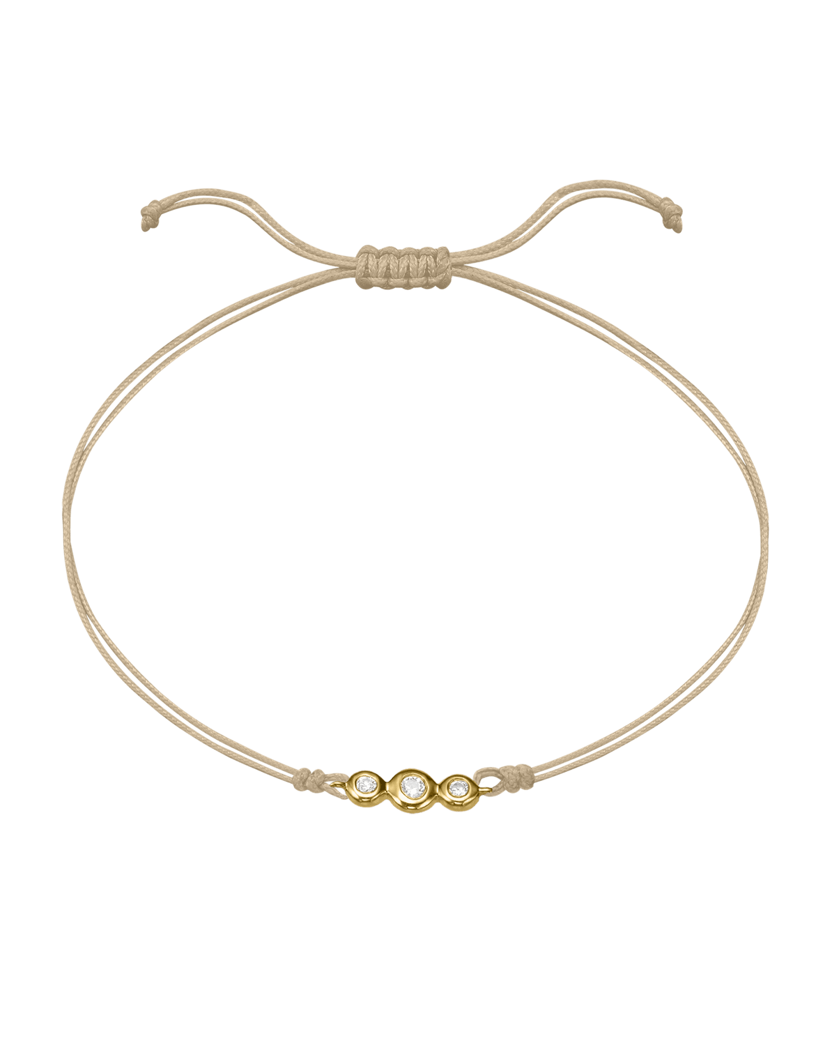 The Three of Us Diamond String of love - 14K Yellow Gold Bracelet 14K Solid Gold Beige 