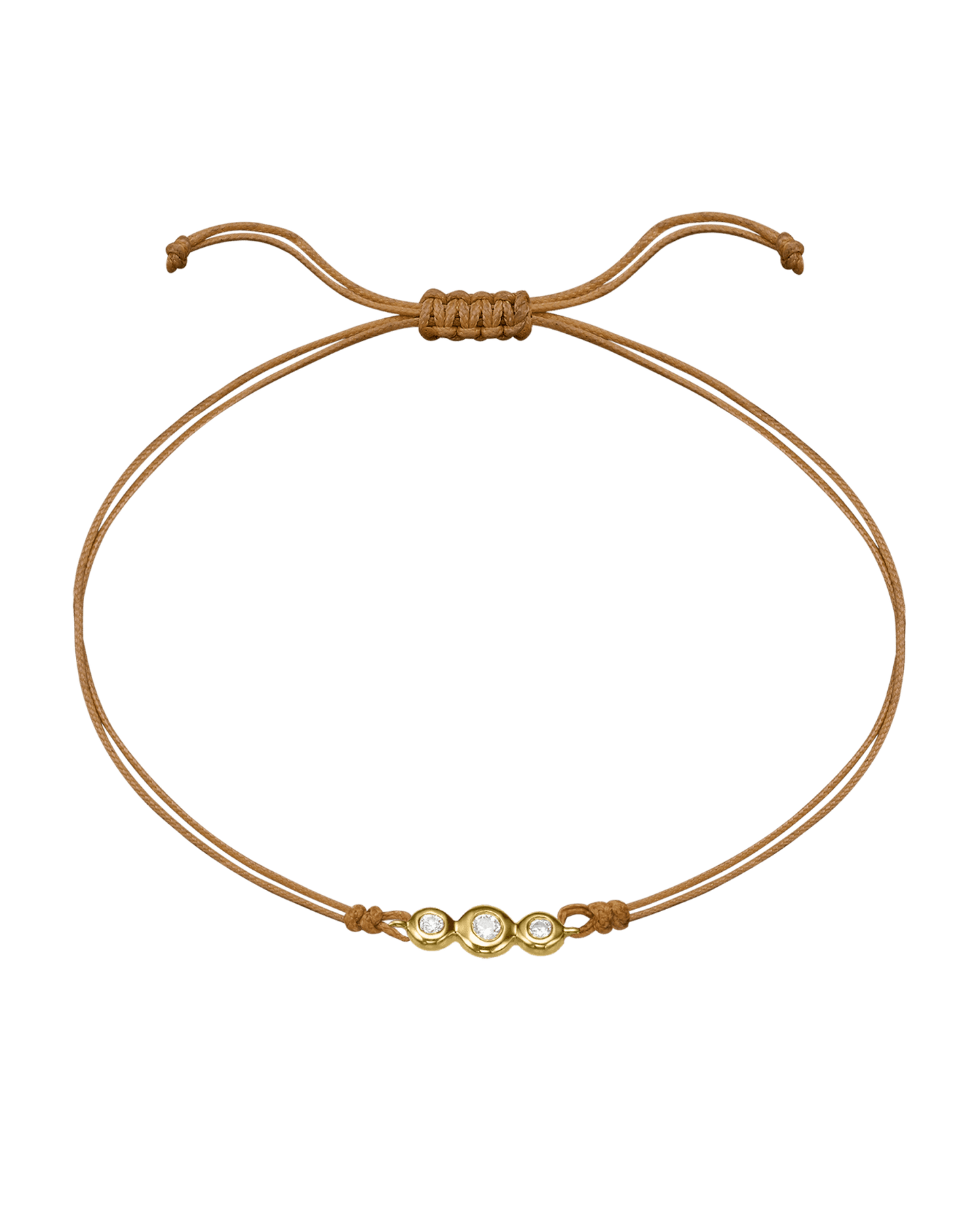 The Three of Us Diamond String of love - 14K Yellow Gold Bracelet 14K Solid Gold Camel 