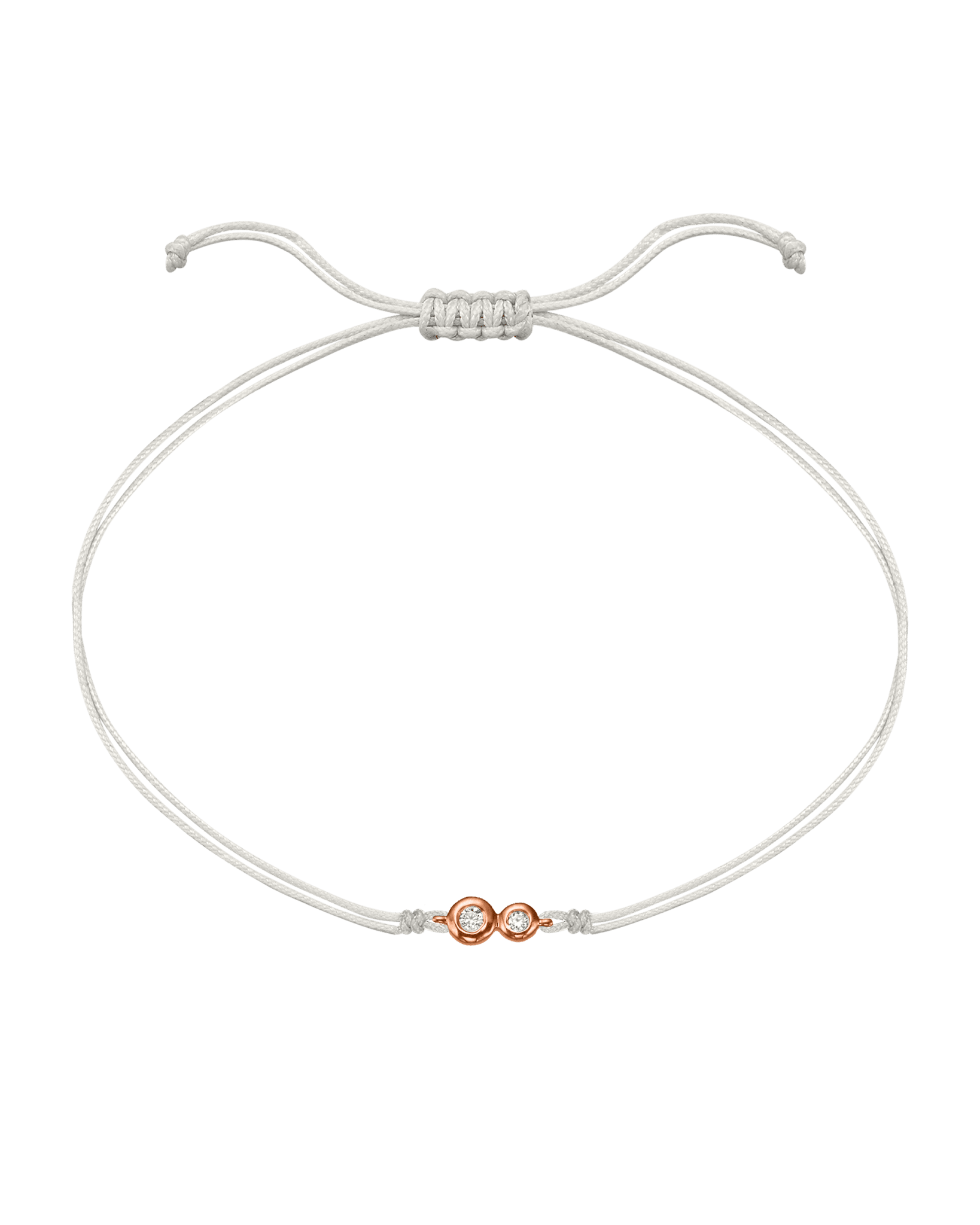 The Two of us Diamond String of love - 14K Rose Gold Bracelet 14K Solid Gold Pearl 