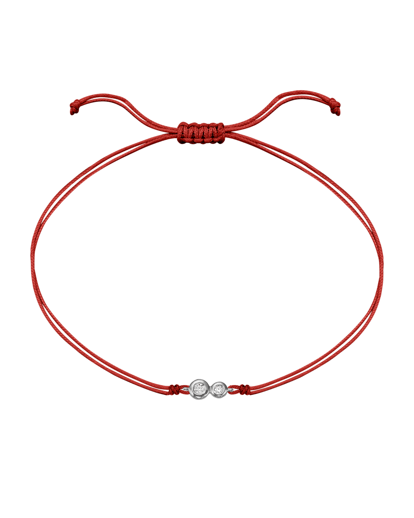 The Two of us Diamond String of love - 14K White Gold Bracelet 14K Solid Gold Red 