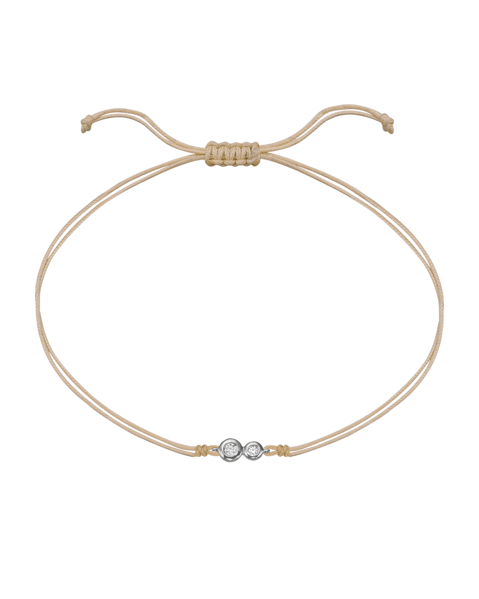 The Two of us Diamond String of love - 14K White Gold Bracelet 14K Solid Gold Beige 