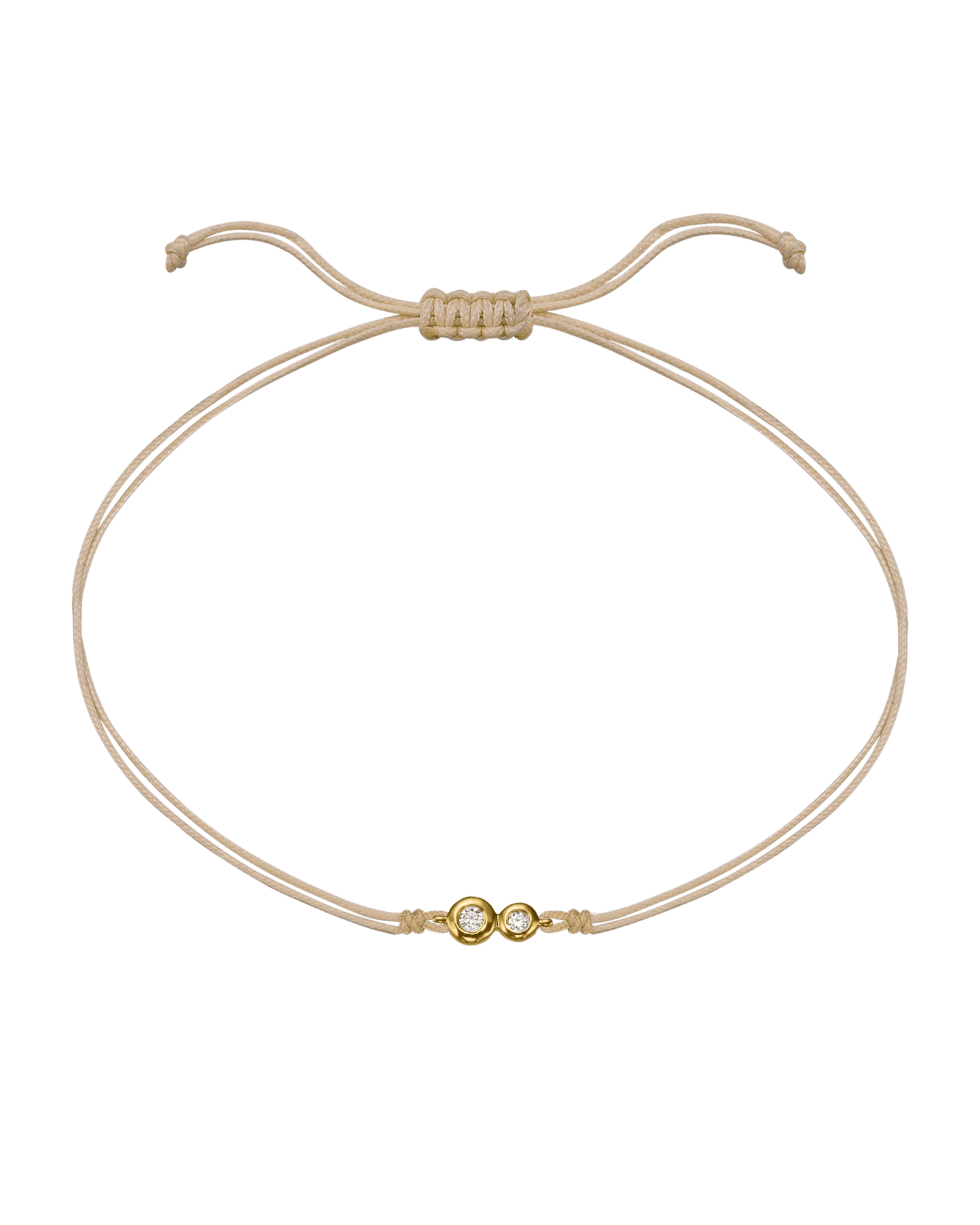 The Two of us Diamond String of love - 14K Yellow Gold Bracelet 14K Solid Gold Beige 