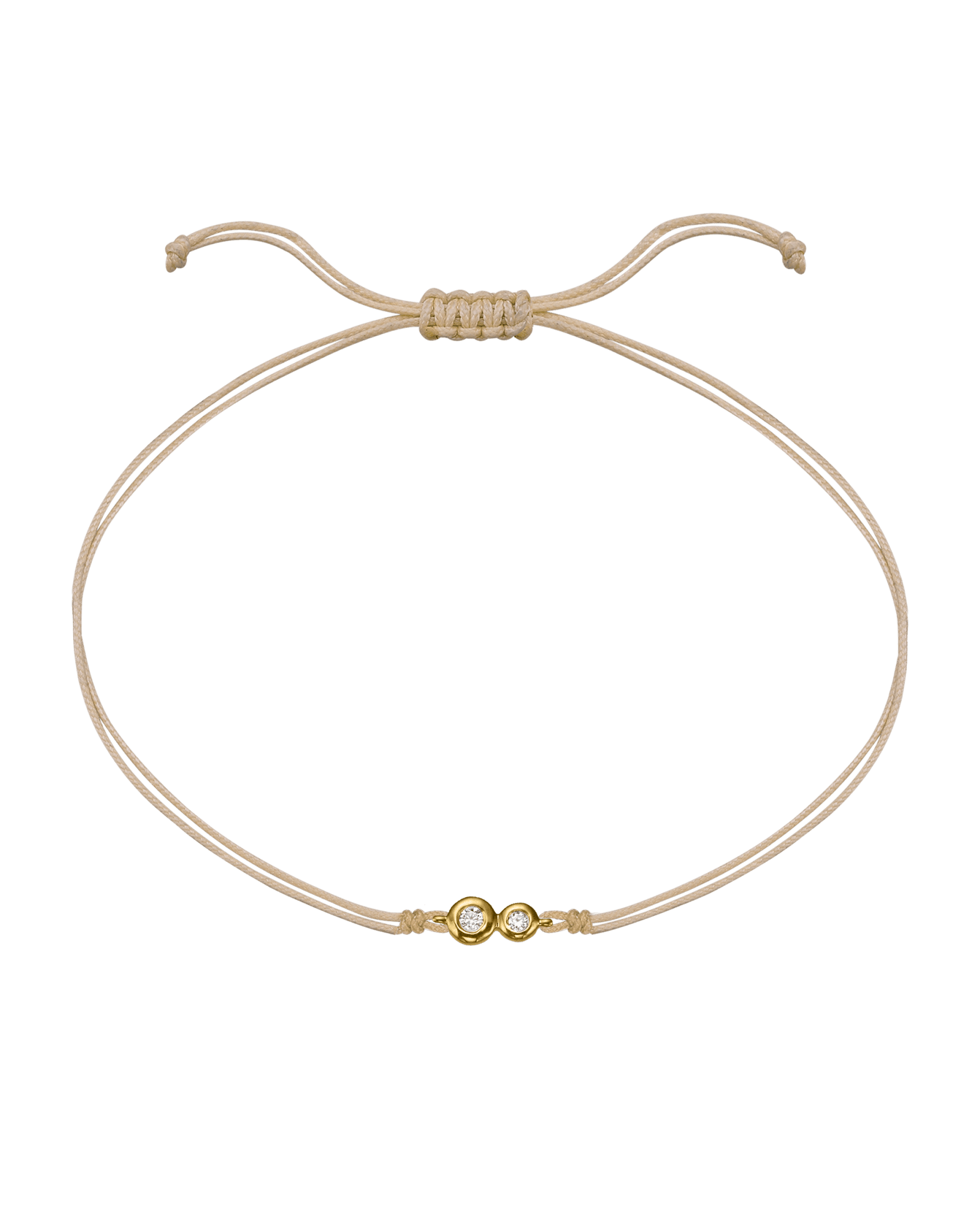 The Two of us Diamond String of love - 14K Yellow Gold Bracelet 14K Solid Gold Beige 