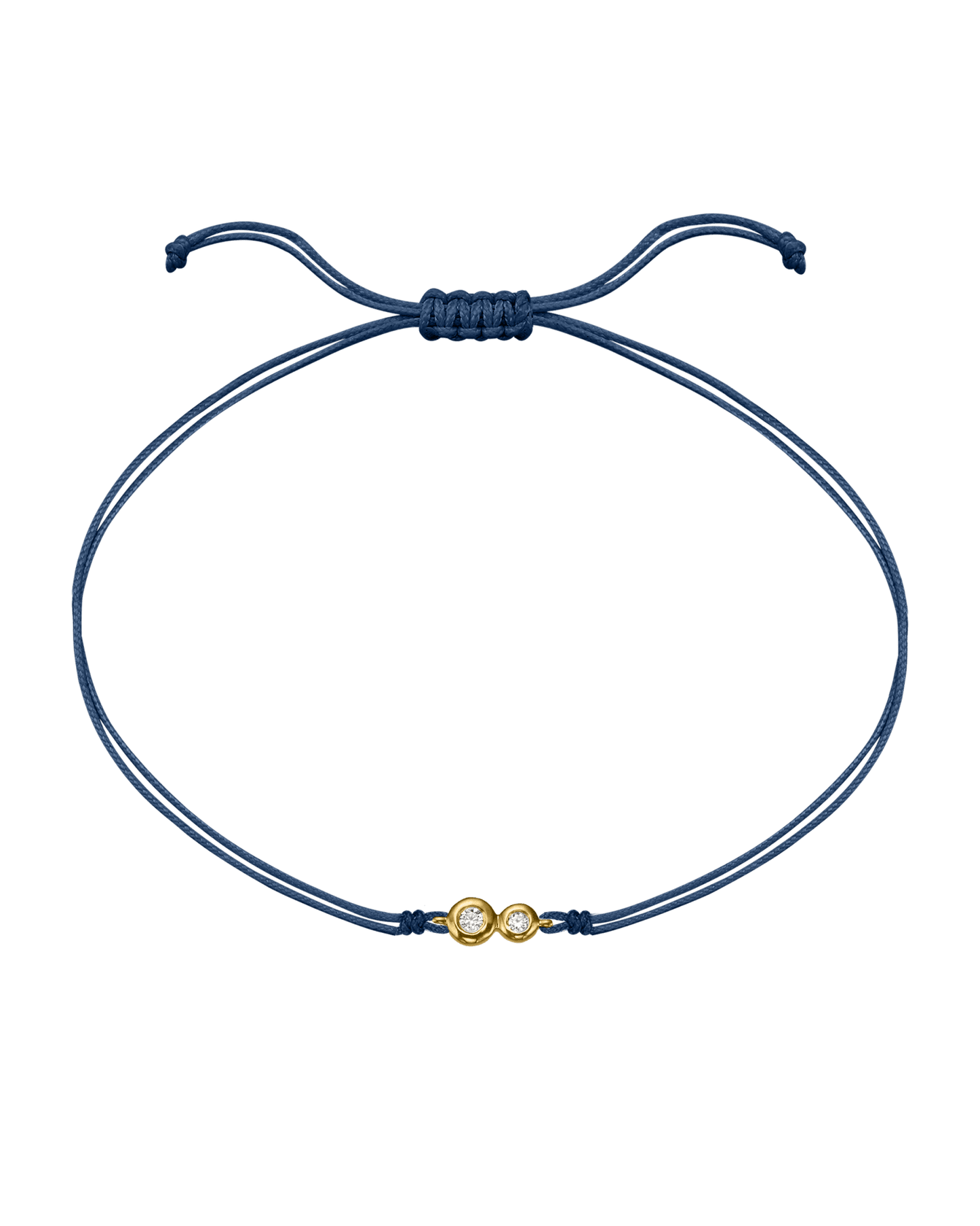 The Two of us Diamond String of love - 14K Yellow Gold Bracelet 14K Solid Gold Indigo 