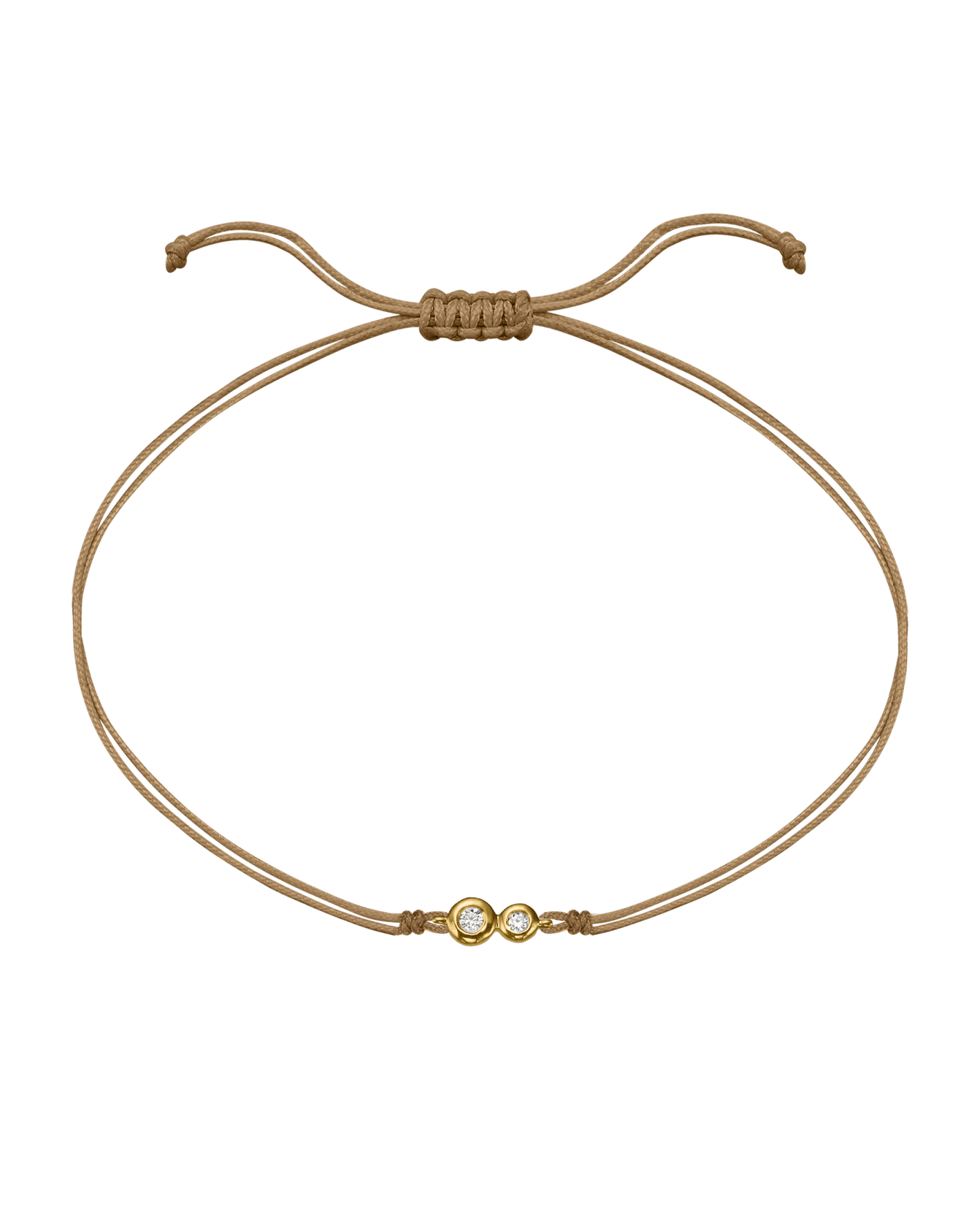 The Two of us Diamond String of love - 14K Yellow Gold Bracelet 14K Solid Gold Camel 
