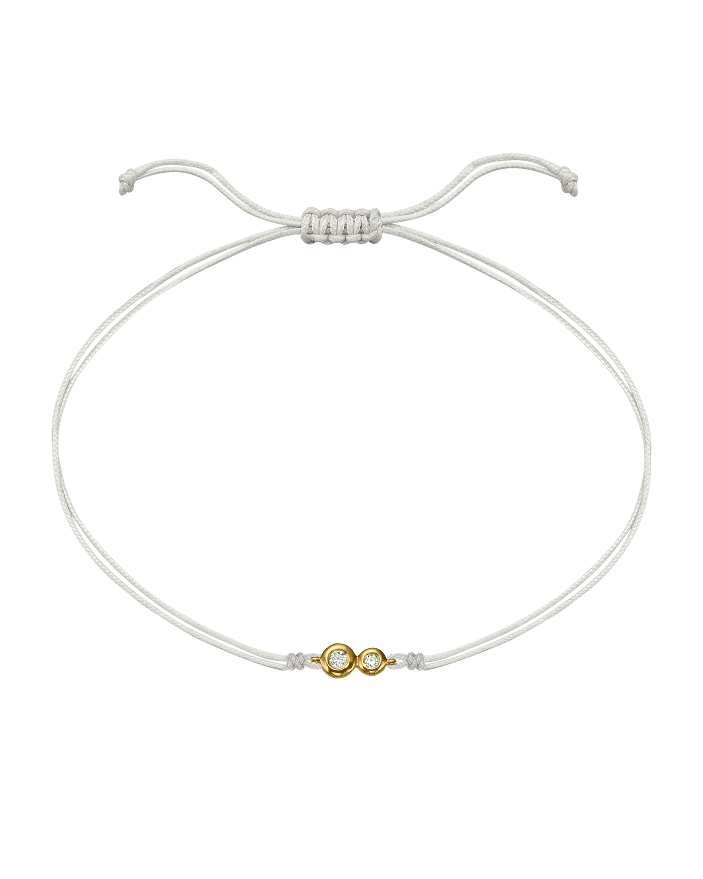 The Two of us Diamond String of love - 14K Yellow Gold Bracelet 14K Solid Gold Pearl 