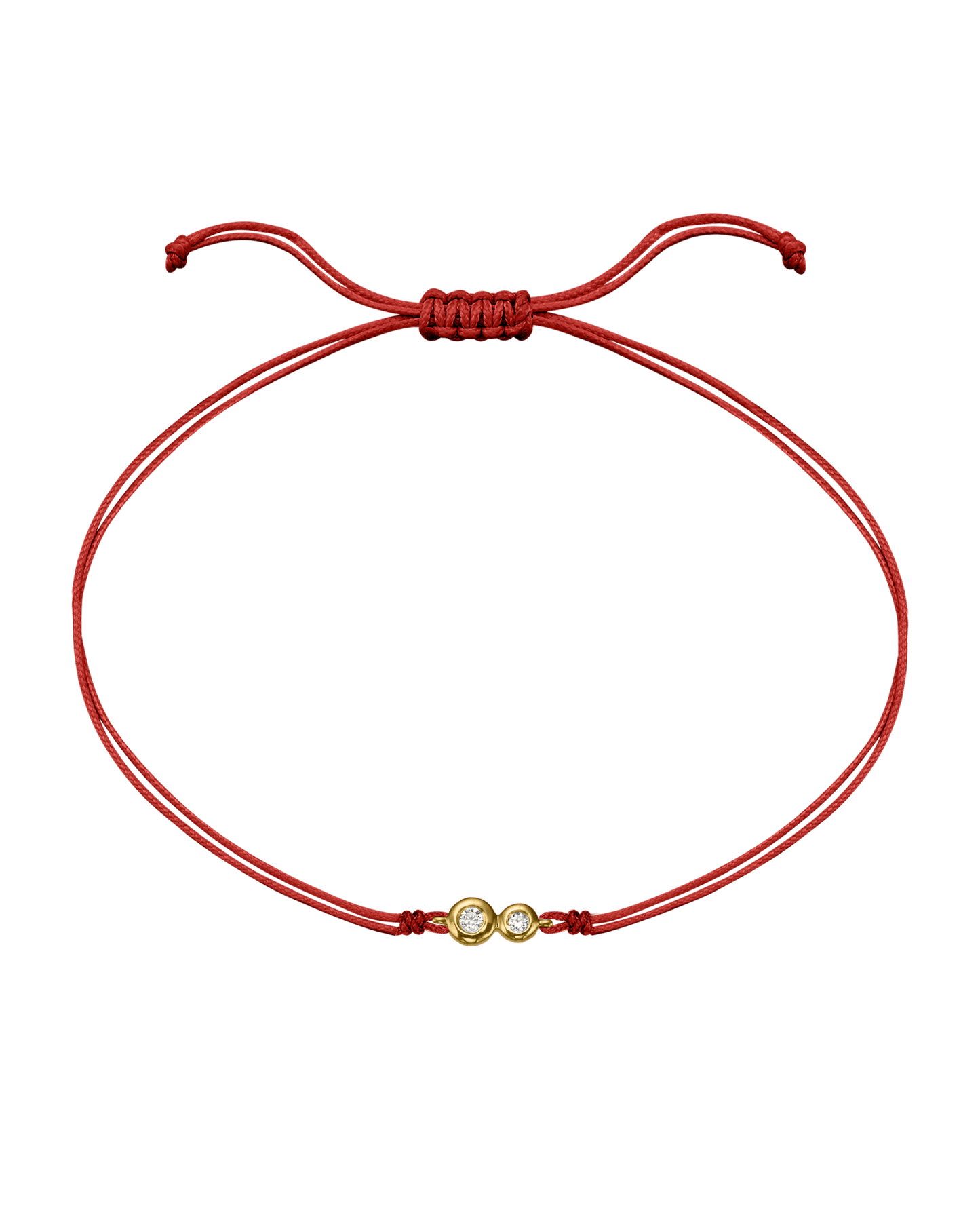 The Two of us Diamond String of love - 14K Yellow Gold Bracelet 14K Solid Gold Red 