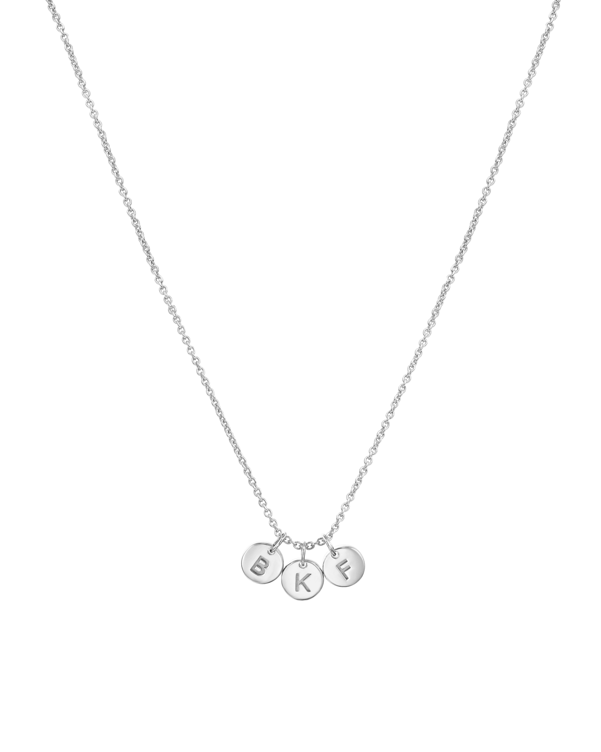 Tiny Initial Disc Necklace - 925 Sterling Silver Necklaces magal-dev 1 Initial 16" 