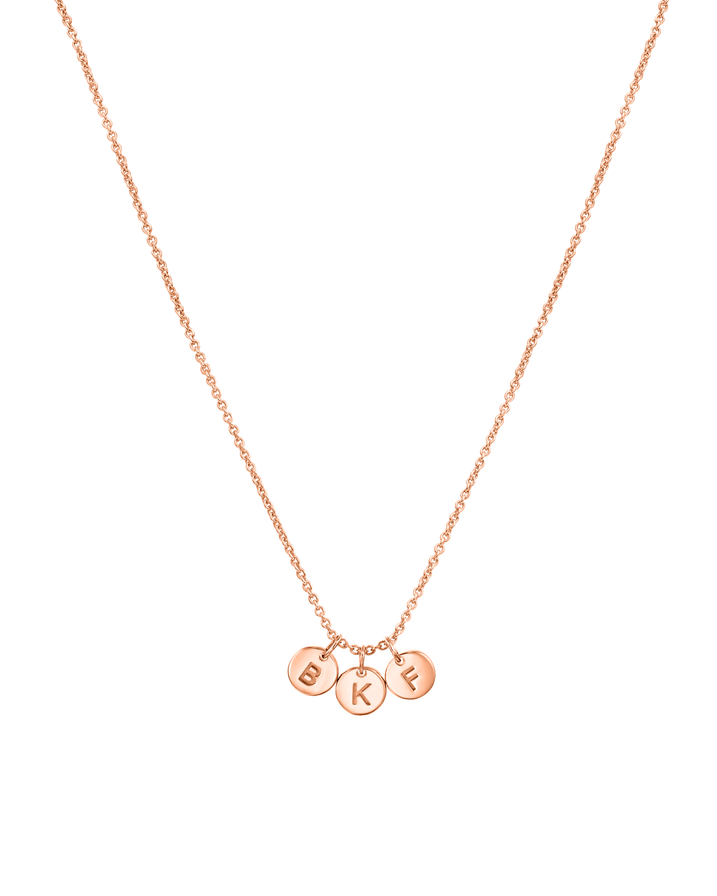 Tiny Initial Disc Necklace - 18K Rose Vermeil Necklaces magal-dev 1 Initial 16" 