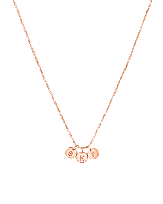 Tiny Initial Disc Necklace - 18K Rose Vermeil Necklaces magal-dev 1 Initial 16" 