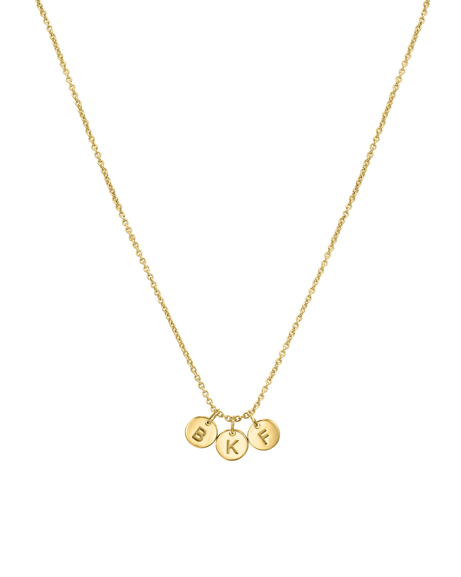 Tiny Initial Disc Necklace - 18K Gold Vermeil Necklaces magal-dev 1 Initial 16" 
