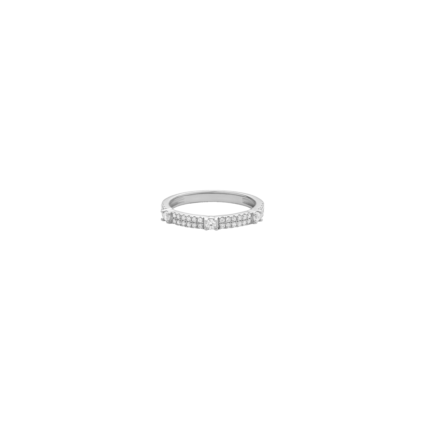 Trilogy Diamond Eternity Ring - 14K White Gold Rings 14K Solid Gold US 4 