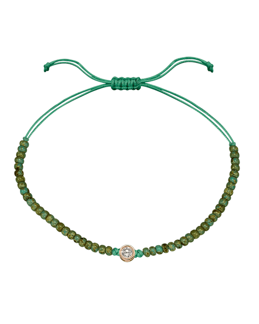 Turquoise Jasper String Of Love - 14K Rose Gold Bracelets magal-dev Large: 0.1ct 