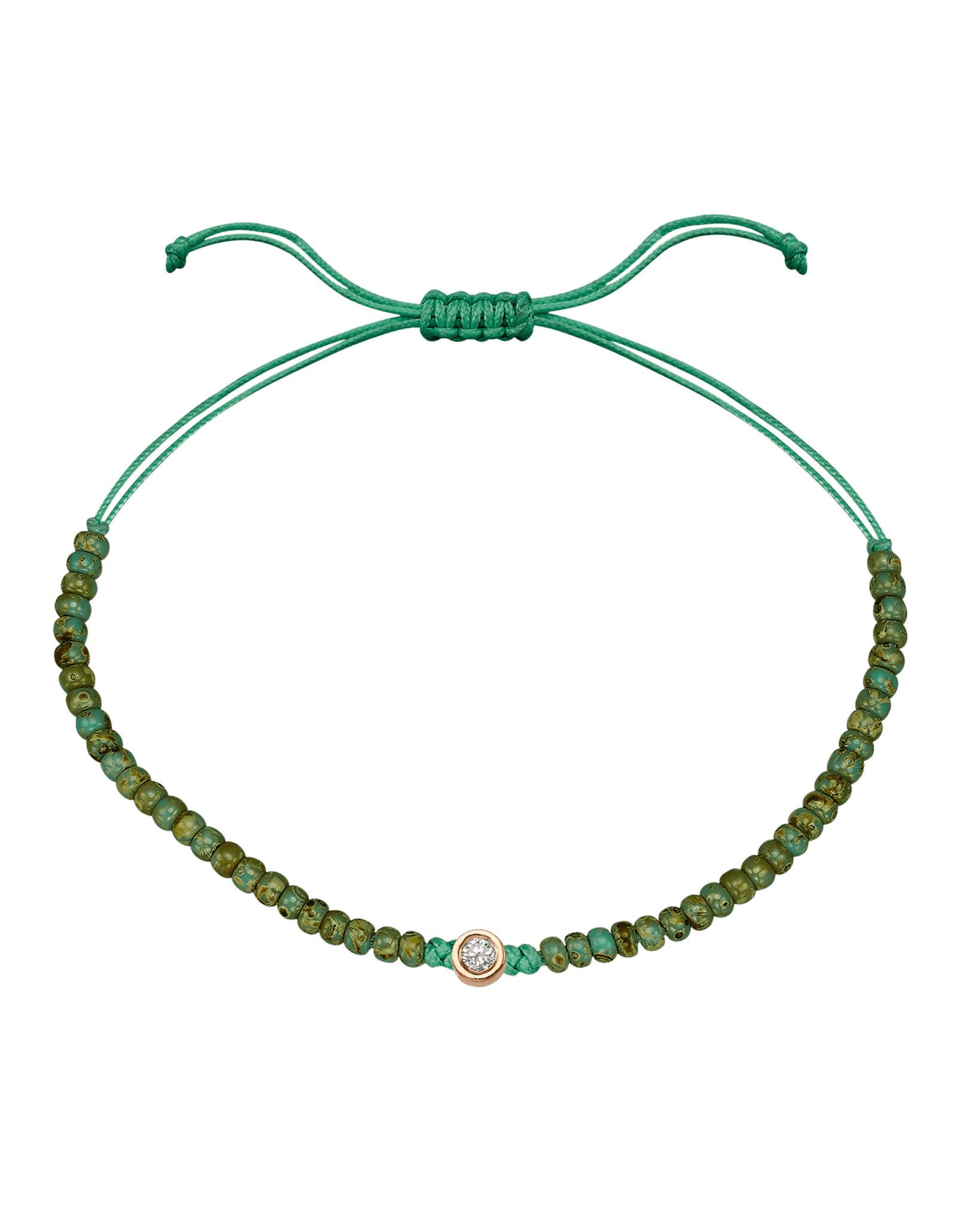 Turquoise Jasper String Of Love - 14K Rose Gold Bracelets magal-dev Medium: 0.04ct 