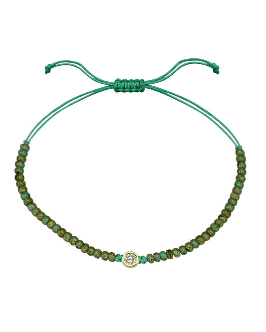Turquoise Jasper String Of Love - 14K Yellow Gold Bracelets magal-dev Large: 0.1ct 